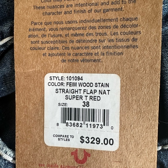 NWT! True Religion Men’s Straight Flap Super T Jeans - Picture 4 of 6